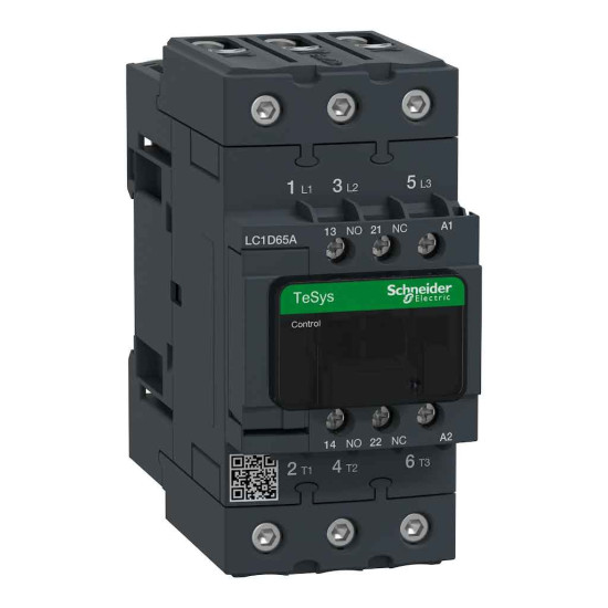 Contacteur 3 PÔLES AC-3 440V - 65A - bobine 220Vca TeSys LC1D Schneider Electric -