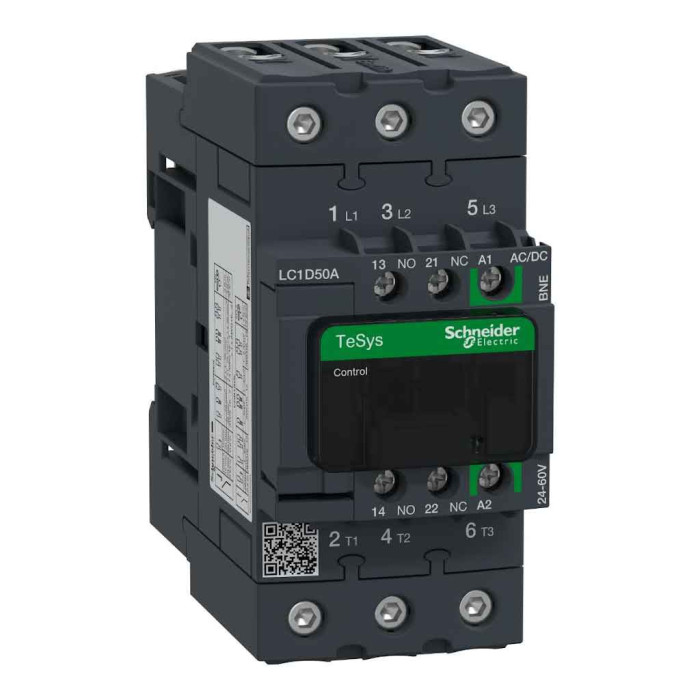 Contacteur 3 PÔLES AC-3 440V 50A - 24 à 60Vca-cc TeSys LC1D Schneider Electric -