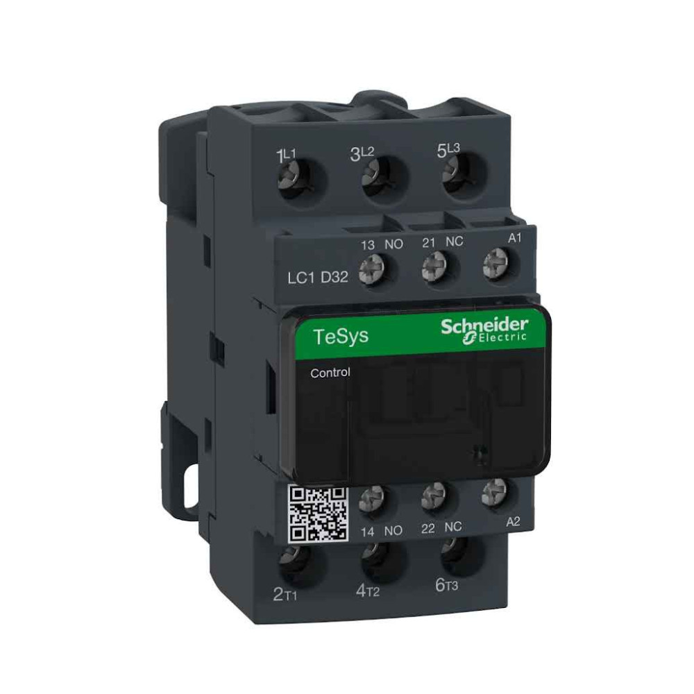 Contacteur 3 PÔLES 3P - AC-3 440V - 32A - bobine 220Vca TeSys LC1D Schneider Electric -