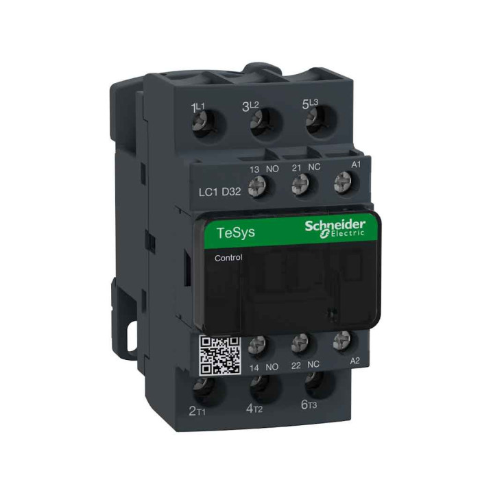 Contacteur 3 PÔLES 3P - AC-3 440V - 32A - bobine 220Vca TeSys LC1D Schneider Electric -