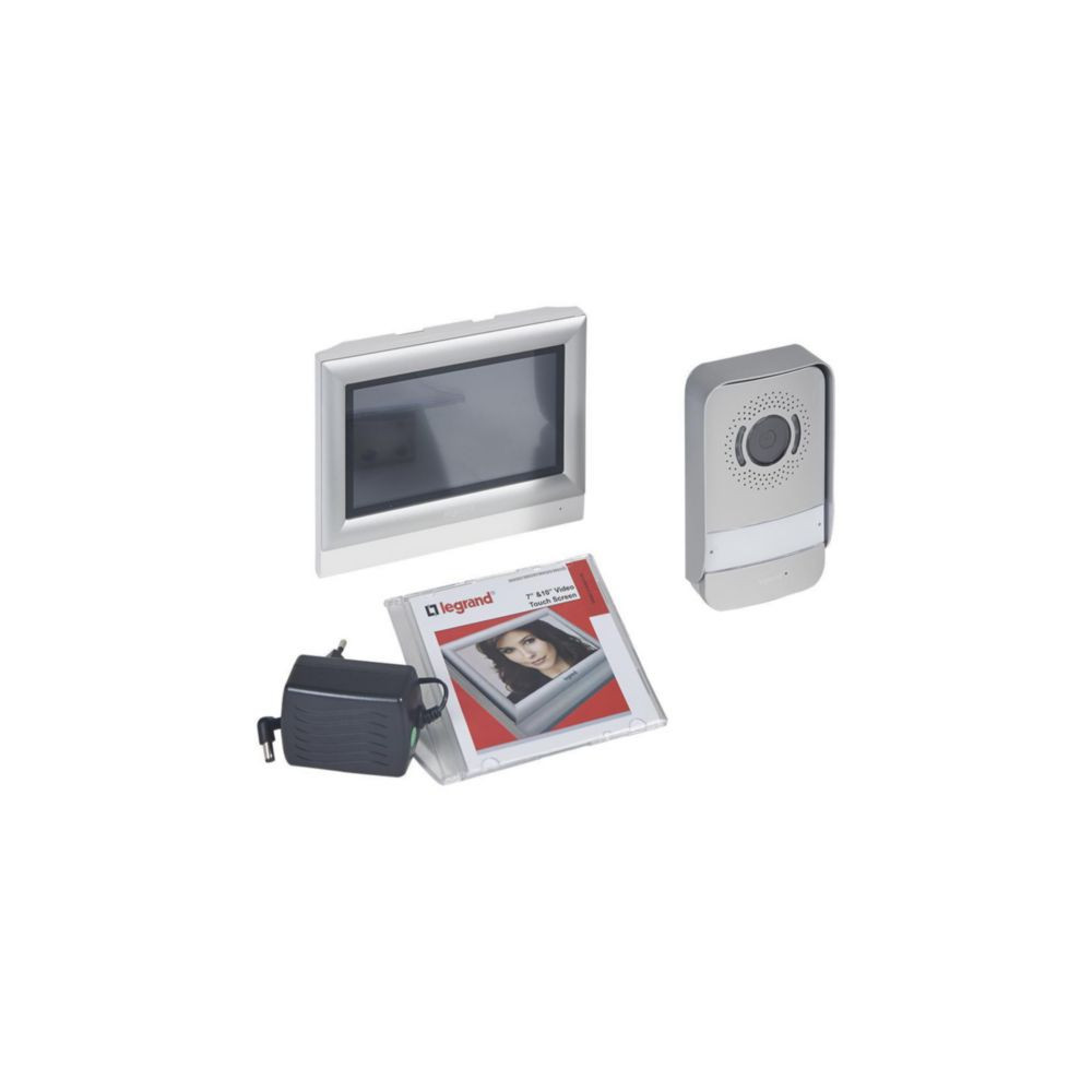 KIT PORTIER VISIOPHONE AVEC INTERPHONE ET ECRAN TACTILE 7 POUCES - Legrand - 369320,Visiophone -