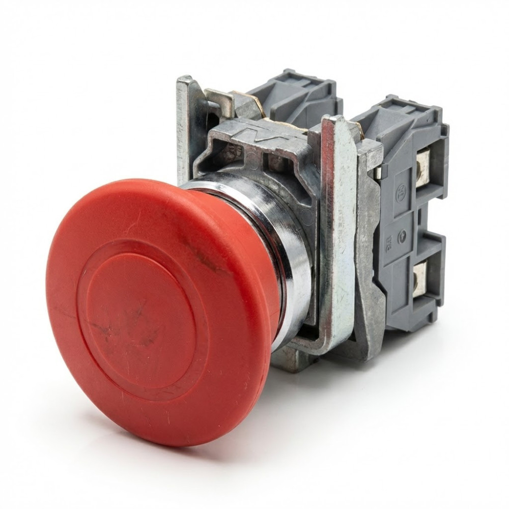 Bouton d'arrêt urgence - Ø40 - pousser tirer - rouge - 1O+1F - vis étrier Harmony XB4 - SCHNEIDER -