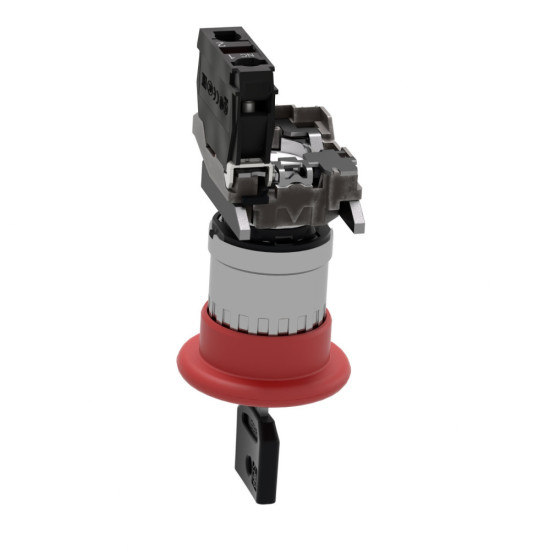 Bouton d'arrêt urgence - Ø40 - à clé 455 - rouge - 1O+1F - vis Harmony XB4 - SCHNEIDER -