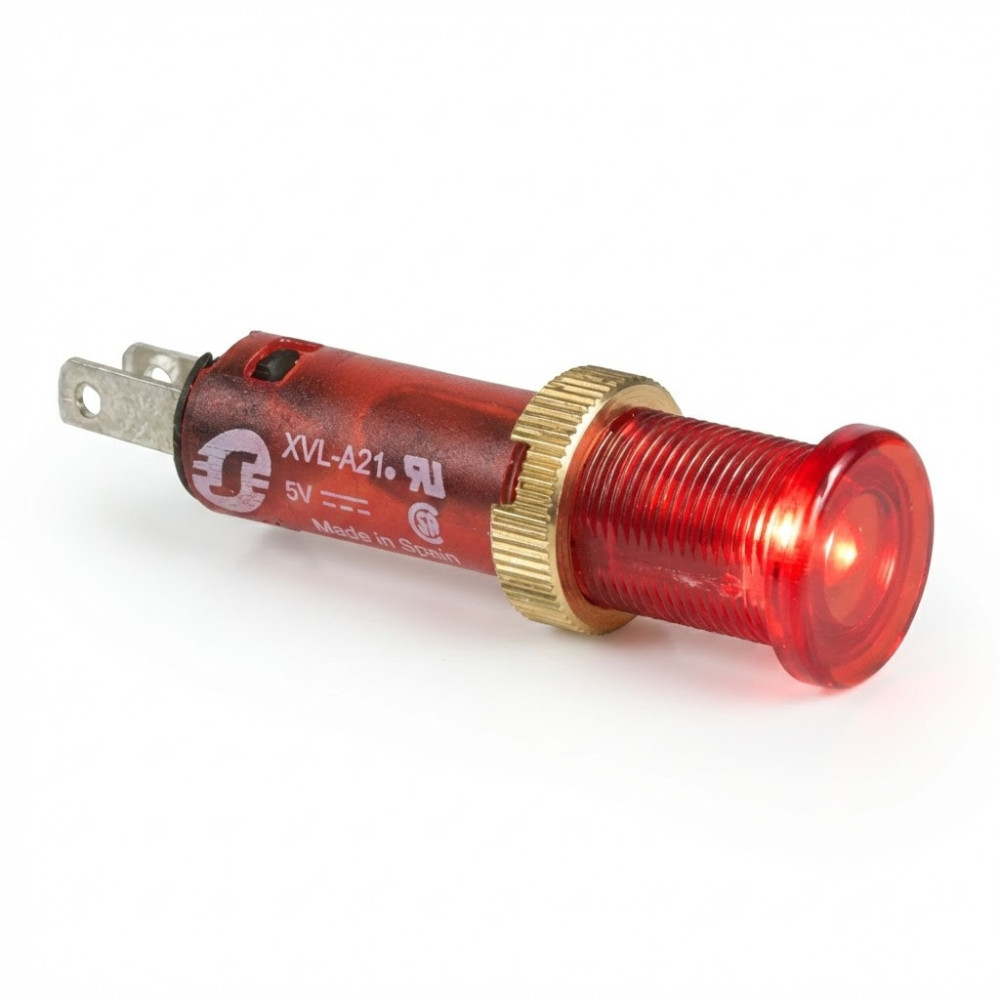 Voyant LED - Ø8 - rouge - 48V - cosses Faston Harmony XVL - SCHNEIDER - XVLA244,Bouton poussoir -