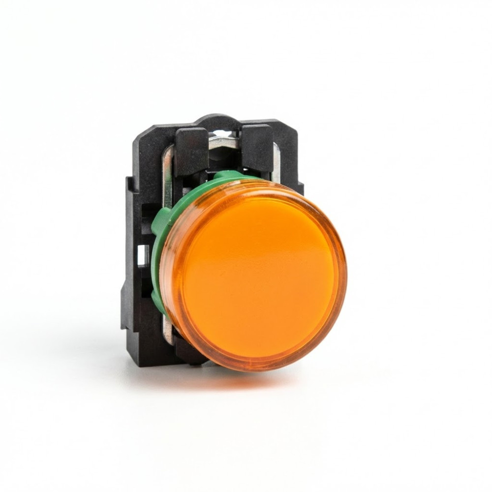 Voyant lumineux DEL - Ø22 - orange - 230V - vis étrier Harmony XB5 - SCHNEIDER - XB5AVM5,Bouton