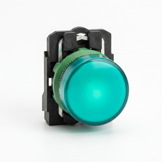 Voyant lumineux DEL - Ø22 - vert - 230V - vis étrier Harmony XB5 - SCHNEIDER - XB5AVM3,Bouton