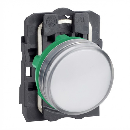 Voyant lumineux DEL - Ø22 - blanc - 230V - vis étrier Harmony XB5 - SCHNEIDER - XB5AVM1,Bouton