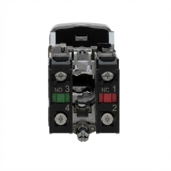 Bouton poussoir double touche + voyant blanc - 1F+1O - 230V Harmony XB4 - SCHNEIDER -