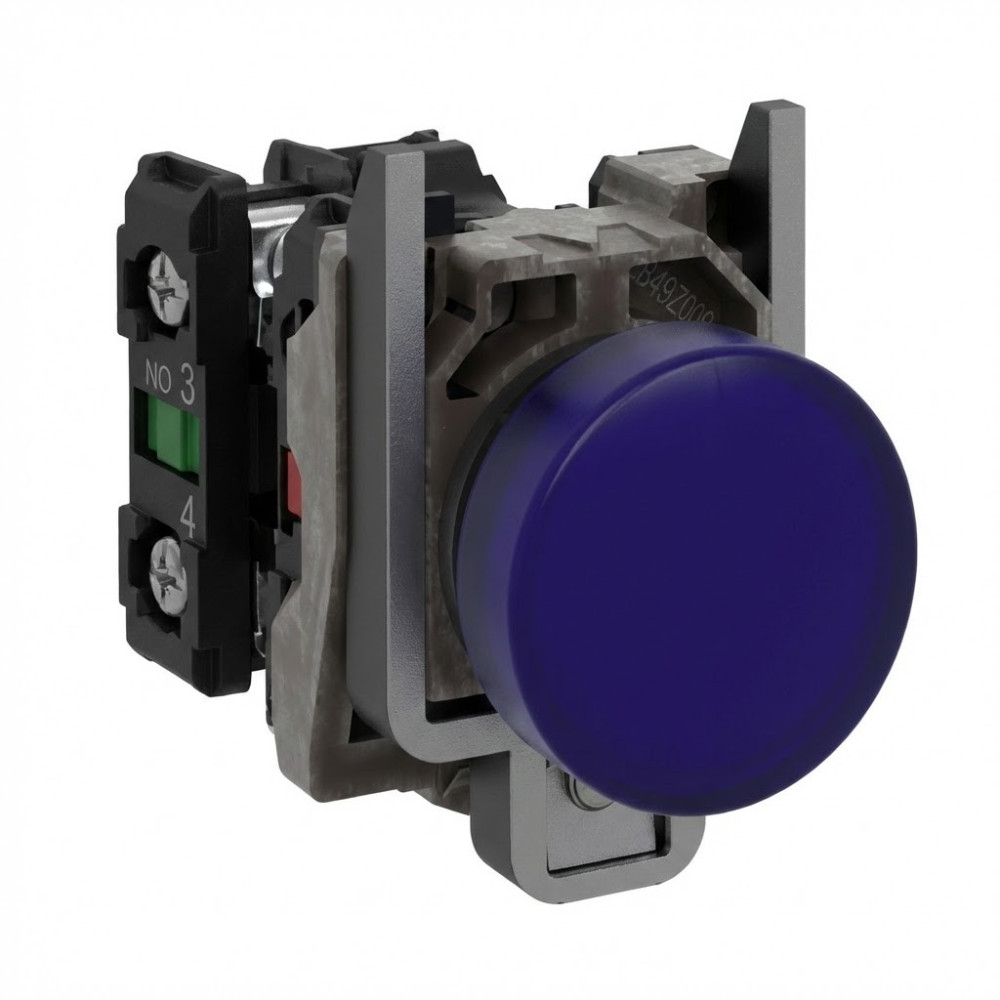 Voyant lumineux DEL - Ø22 - bleu - 230V - vis étrier Harmony XB4 - SCHNEIDER - XB4BVM6,Bouton