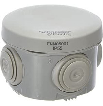 Boite de dérivation IP55 + embouts diamètre 60, gris - Mureva