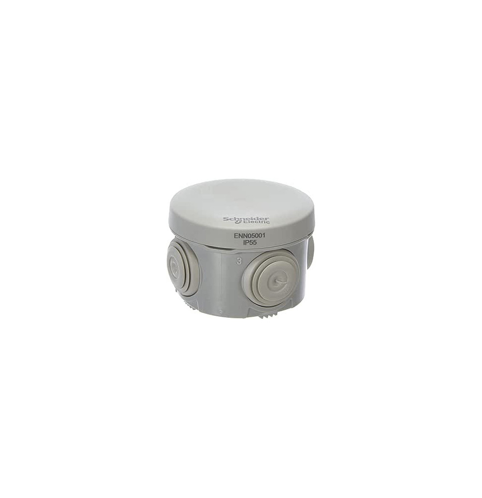 Boite de dérivation IP55 + embouts diamètre 60, gris - Mureva Boite de dérivation IP55 + embouts diamètre 60, gris - Mureva