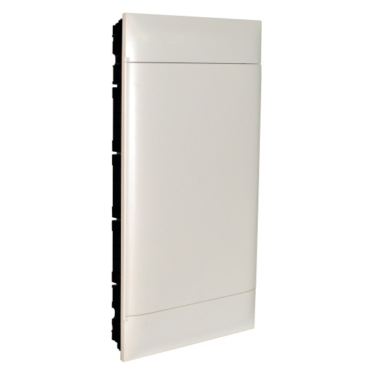 Coffret encastré 4X18 modules - Porte blanche - Bornier terre - Mur maçonnerie - Legrand -