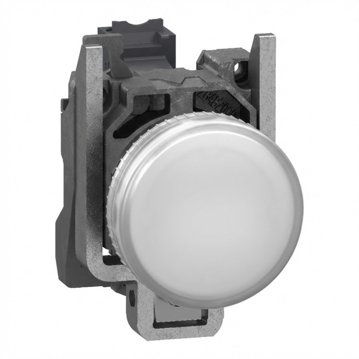 Voyant lumineux DEL - Ø22 - blanc - 24V - vis étrier Harmony XB4 - SCHNEIDER - XB4BVB1,Bouton