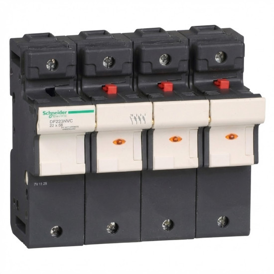 Porte-fusibles modulaire TeSys DF 3P-N 125A pour fusible 22 X 58 MM - voyant fusion fusible -