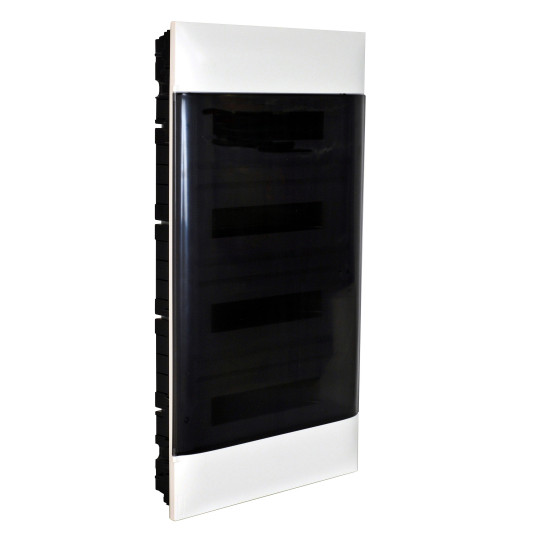 Coffret encastré 4X12 modules - Porte fumée - Bornier terre - Mur maçonnerie - Legrand -