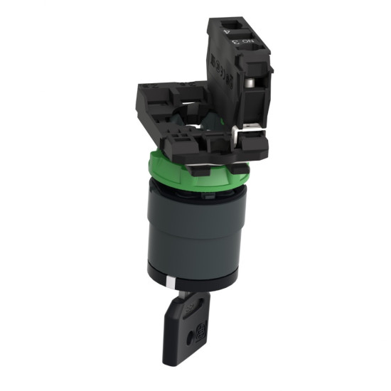 Bouton à clé 455 - Ø22 - 2 position fixe - 1F - vis étrier Harmony XB5 - SCHNEIDER - XB5AG21,Bouton