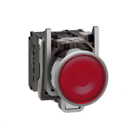 Bouton poussoir lumineux LED - 1F+1O - rouge - Ø22 - 24VACDC Harmony XB4 - SCHNEIDER -
