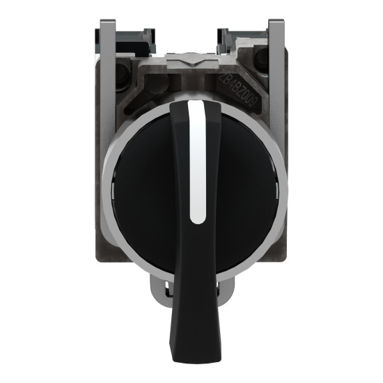 Bouton poussoir tournant à crosse - Ø22 - 3 position rap C - noir - 2F - vis étrier Harmony XB4 -