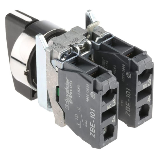 Bouton poussoir tournant à crosse - Ø22 - 2 position fixe - noir - 1F - vis - SCHNEIDER -