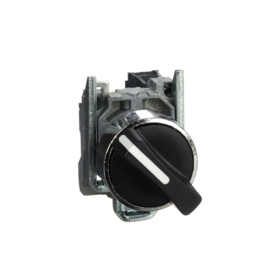 Bouton tournant manette - Ø22 - 3 position fixe - noir - 2F - vis étrier - SCHNEIDER -