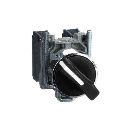 Bouton tournant manette - Ø22 - 2 position fixe - noir - 1O+1F - vis étrier Harmony XB4 - SCHNEIDER