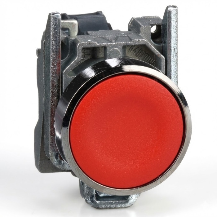 Bouton poussoir à impulsion - Ø22 - rouge - 1O - vis étrier Harmony XB4 - SCHNEIDER -
