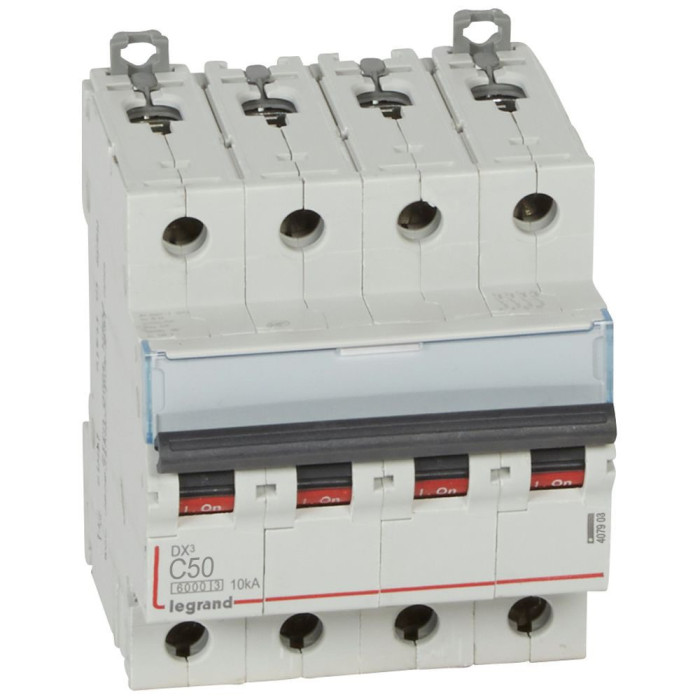 Disjoncteur DX³6000 10kA arrivée haute et départ bas à vis 4P 400V~ - 50A - Legrand -