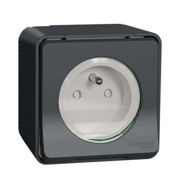 Prise courant 2P+T - saillie - IP55 - IK08 - connexion auto -