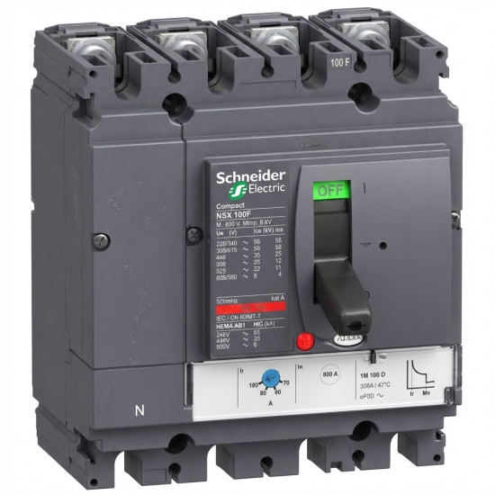 Disjoncteur - NSX100F - TM100D 4P3D Compact NSX - SCHNEIDER -