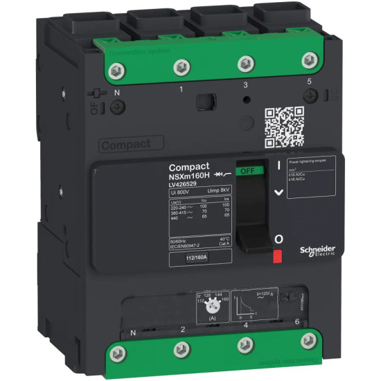 Disjoncteur - 36KA - TM160D - 4P/4D - Everlink Compact NSXm - SCHNEIDER - LV426329,Disjoncteur