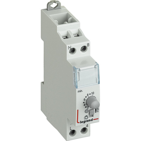 Minuterie modulaire 230V~ 50Hz et 60Hz - sortie 16A 250V~ - 1 module - Legrand - 412602,Bouton