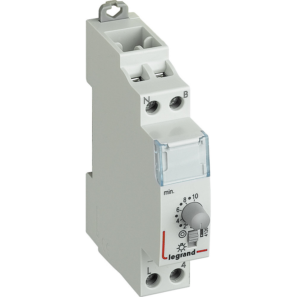 Minuterie modulaire 230V~ 50Hz et 60Hz - sortie 16A 250V~ - 1 module - Legrand - 412602,Bouton