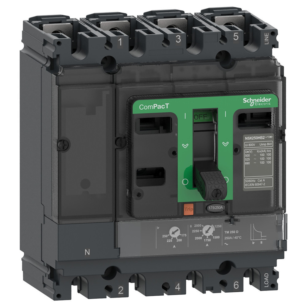 Disjoncteur - TM-D 125A - 4P4D - 25kA - montage fixe ComPacT