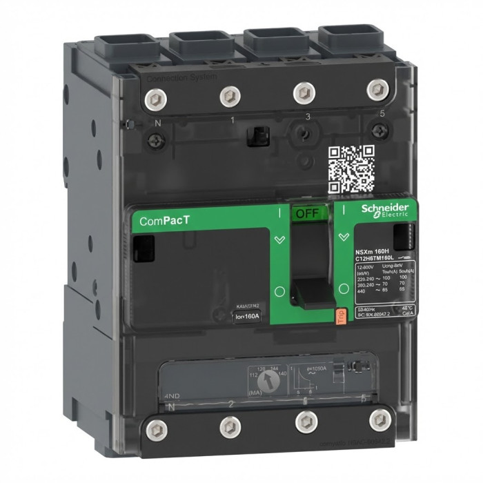 Disjoncteur -TM-D 100A - 4P4D - 16kA - borne EverLink - ComPacT NSXmE - SCHNEIDER -