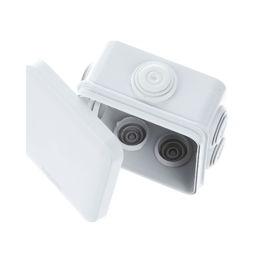 Boite de dérivation IP55 + embouts 80x80x45, gris - Mureva Box Boite de dérivation IP55 + embouts 80x80x45, gris - Mureva Box