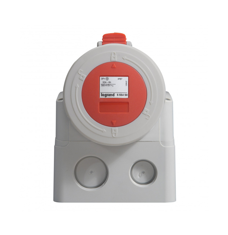 Prise saillie P17 IP66/67 32A - 380V~ à 415V~ - 3P+T - 555458 Prise saillie P17 IP66/67 32A - 380V~ à 415V~ - 3P+T - 555458
