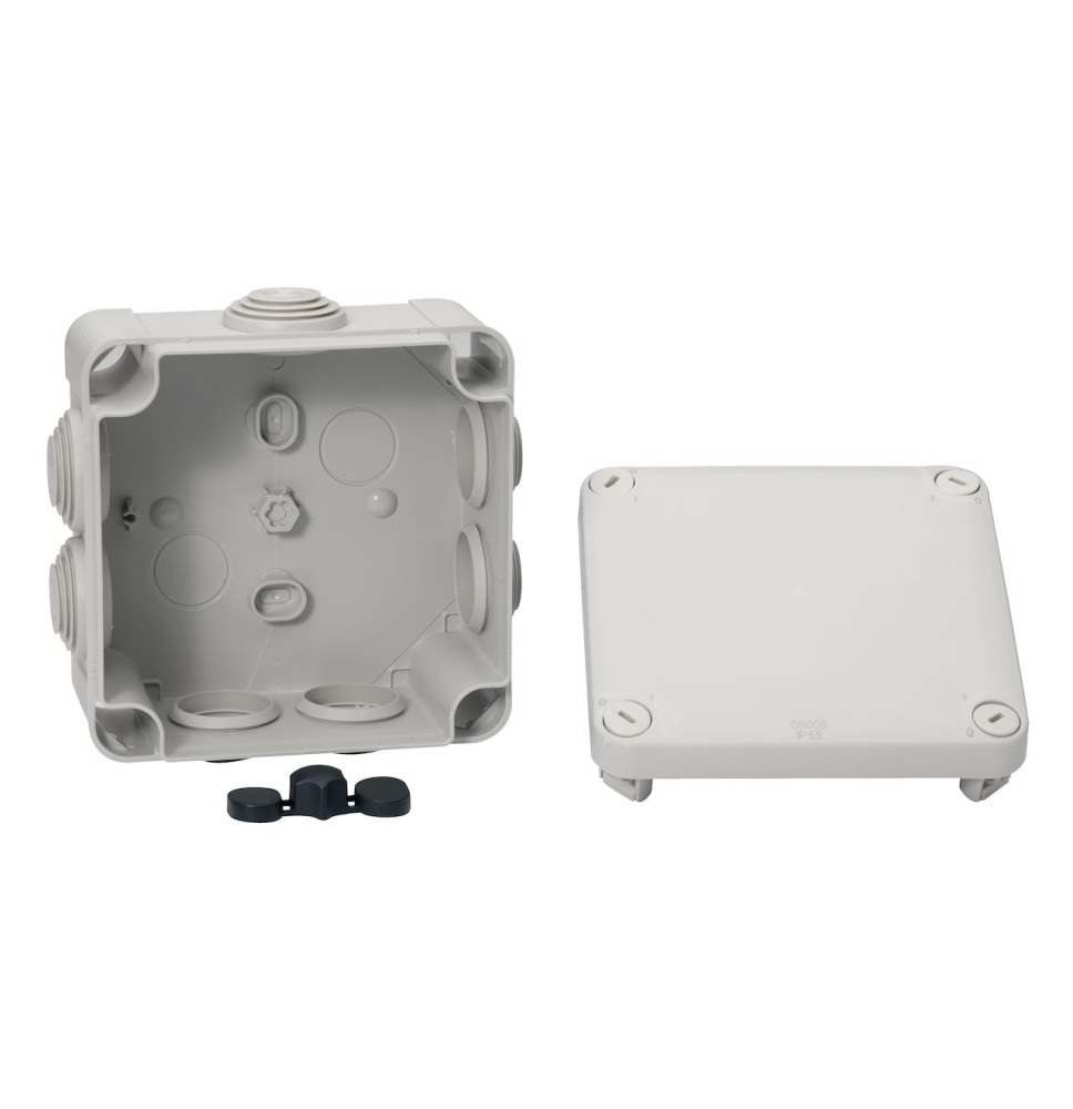 Boite de dérivation IP55 + embouts 105x105x55, gris - Mureva Boite de dérivation IP55 + embouts 105x105x55, gris - Mureva