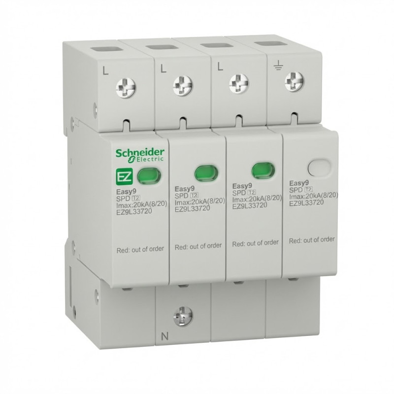 Parafoudre Easy9 - 3P + N - 400 V - 20kA - SCHNEIDER - EZ9L33720,Parafoudre Schneider Electric