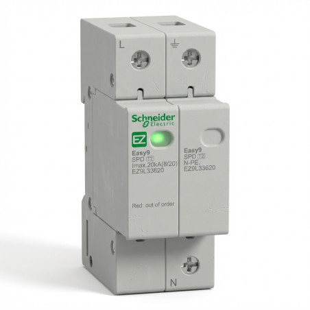 Parafoudre Easy9 - 1P+N - 230 V - 20 kA - SCHNEIDER - EZ9L33620,Parafoudre Schneider Electric