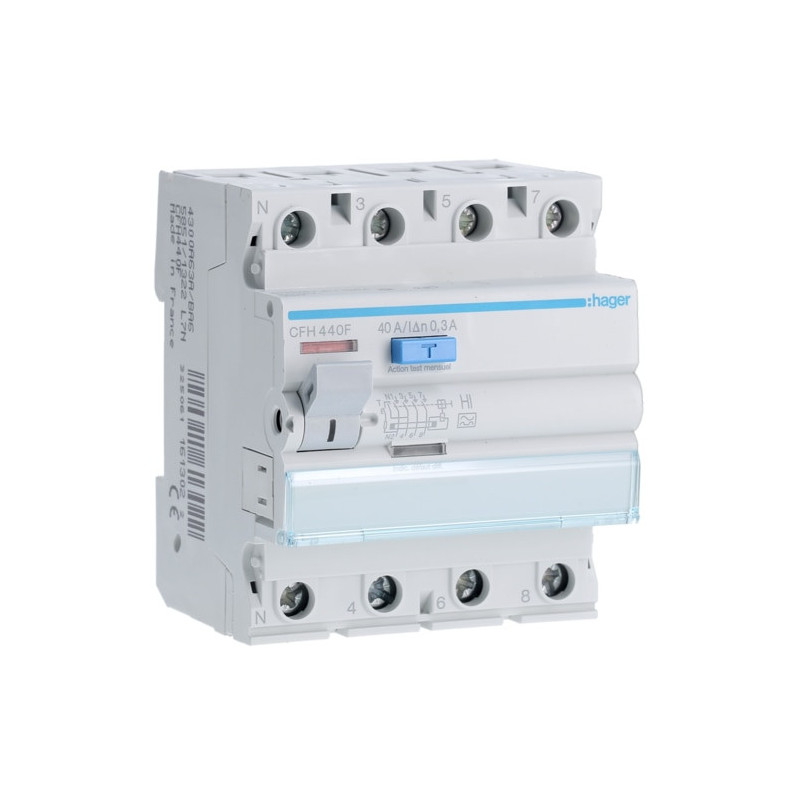 Interrupteur Differentiel 4poles 40a 300ma Hi - Hager - CFH440F