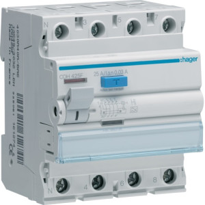 Interrupteur Differentiel 4poles 25a 30ma Hi - Hager- CDH425F