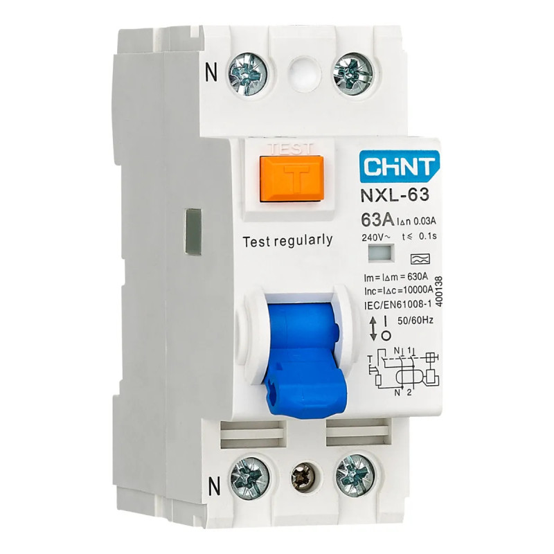 Interrupteur Différentiel 2p 63a 300ma 6ka Nl1-63 - Chint -